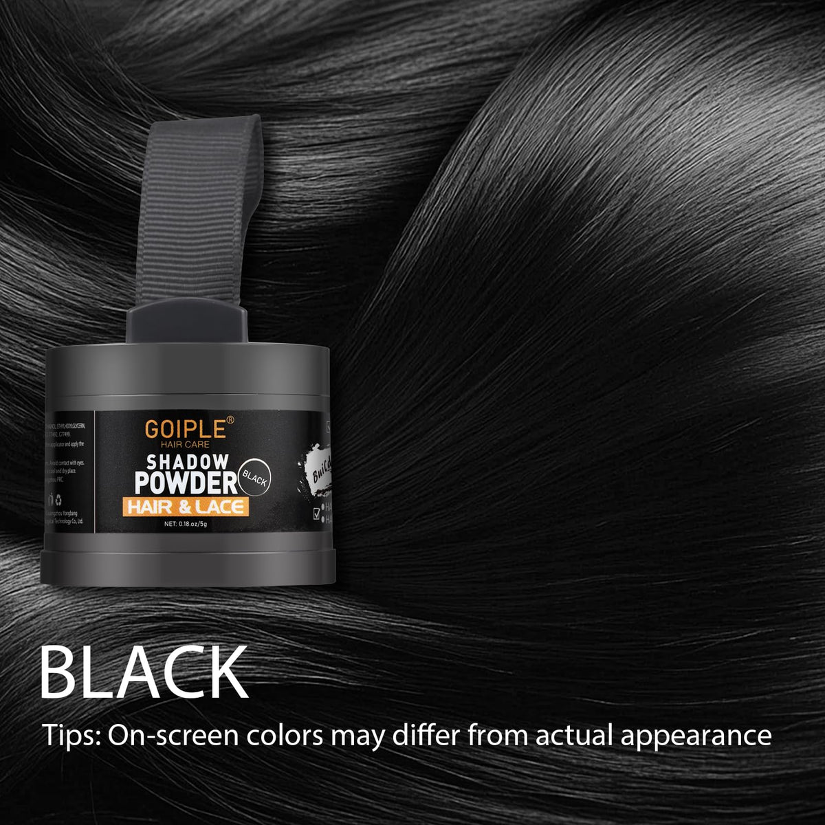 lockmio open powder pan showing rich black pigment for natural coverage