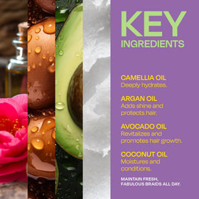 LOCK'N SLEEK product label highlighting oil blend and scalp ingredients
