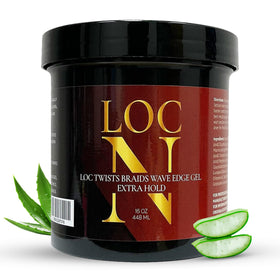 LOCN close-up of gel applied to edges, demonstrating smooth hold and shine