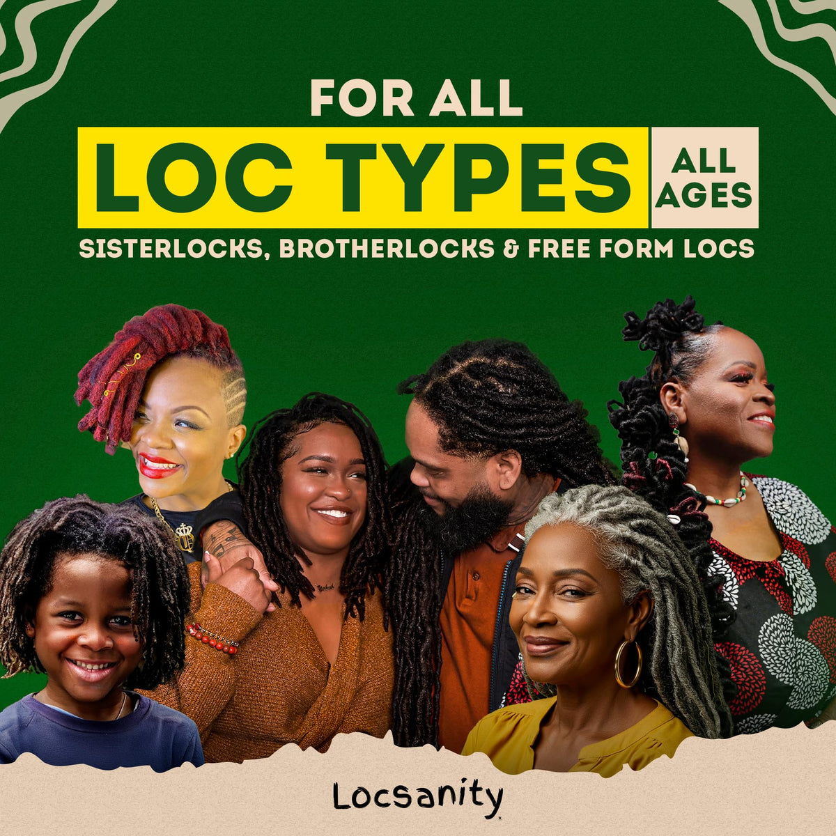 Side-by-side before and after using Locsanity showing reduced frizz and shinier locs benefit