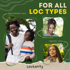 Person using Locsanity spray on dreadlocks for quick daily refresh