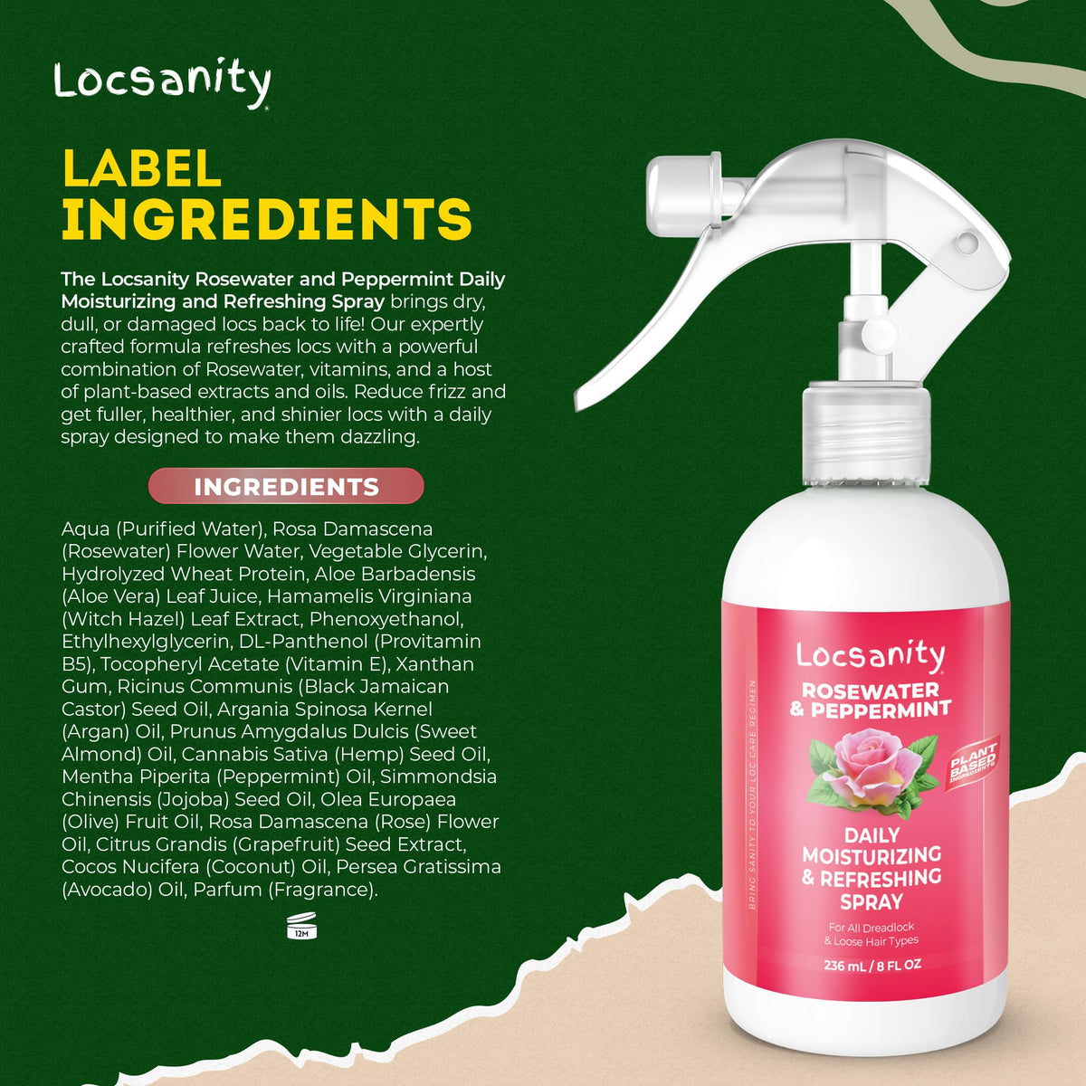 Outdoor lifestyle shot using Locsanity spray for on-the-go refresh and cooling benefit