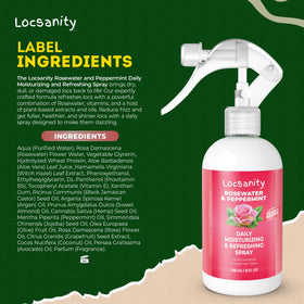 Outdoor lifestyle shot using Locsanity spray for on-the-go refresh and cooling benefit