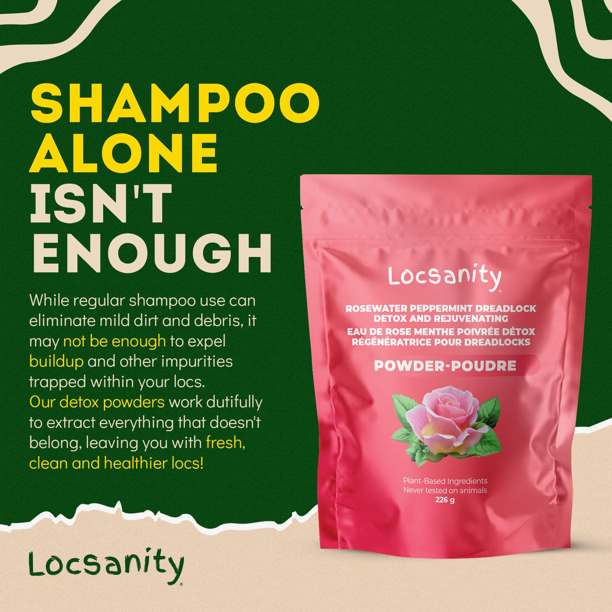 Locsanity set in spa-style bath scene for relaxing treatment