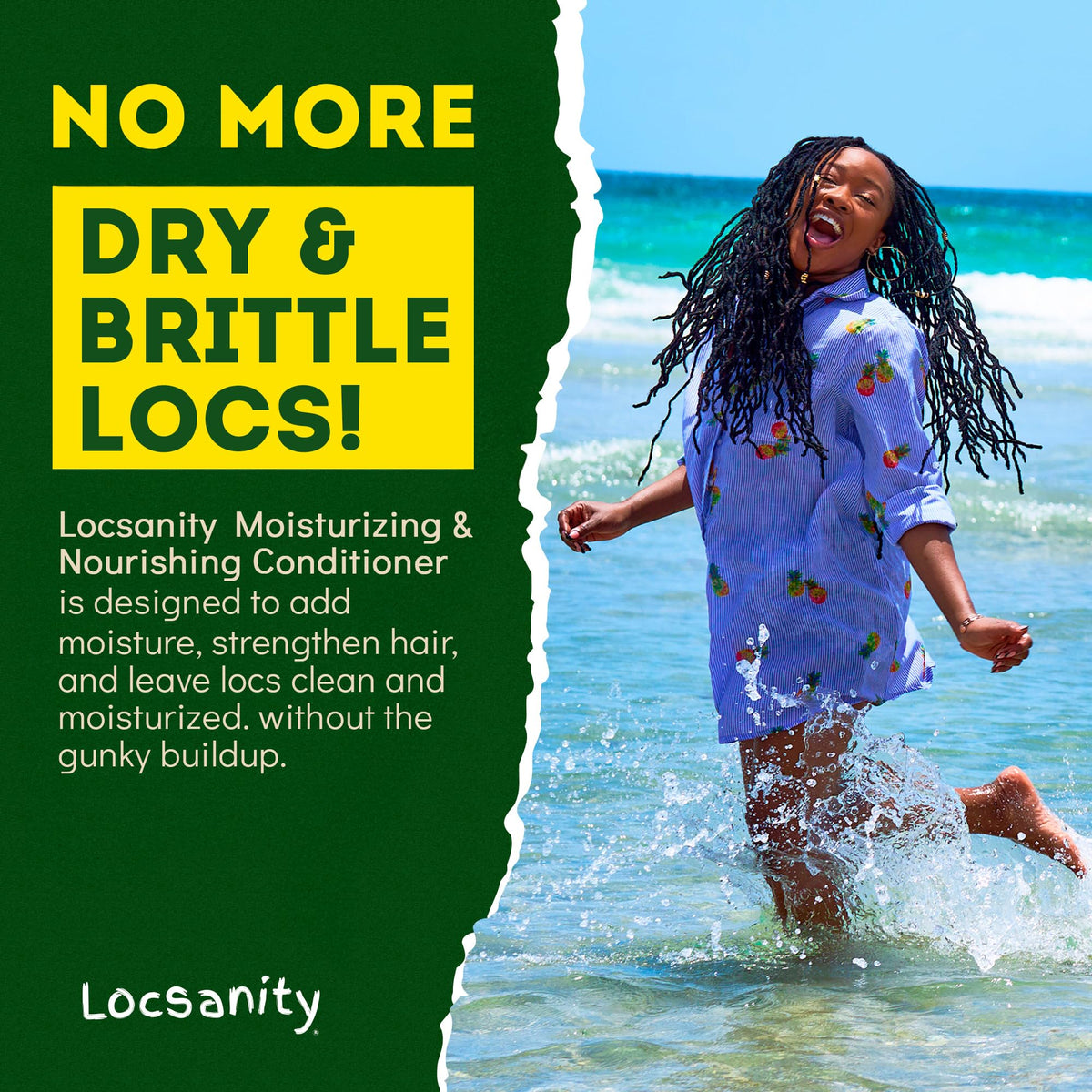 Locsanity applied at scalp showing peppermint refresh and reduced itch
