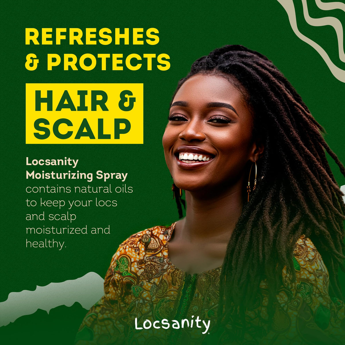 Locsanity applied to scalp showing cooling refresh and itch relief