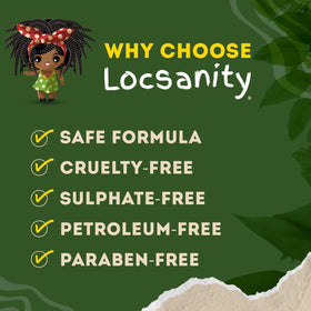 Locsanity on hair close-up showing moisturized loc texture and softness