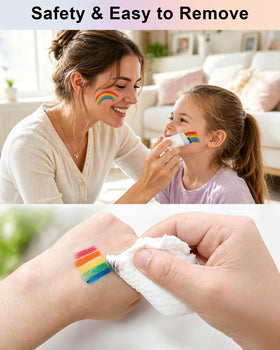 LOGNEW sheet of pride temporary tattoos, matching designs for coordinated festival style