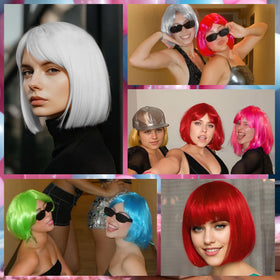 LOHO WONDERZ wig held in hand to show compact short bob size and easy storage