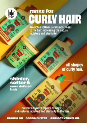 Lola From Rio product applied to curly hair during styling showing defined, bouncy curls