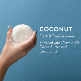 LOLE'S close-up of bar texture with coconut oil for nourishment