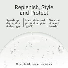 Loma being applied to hair ends for heat protection and frizz control