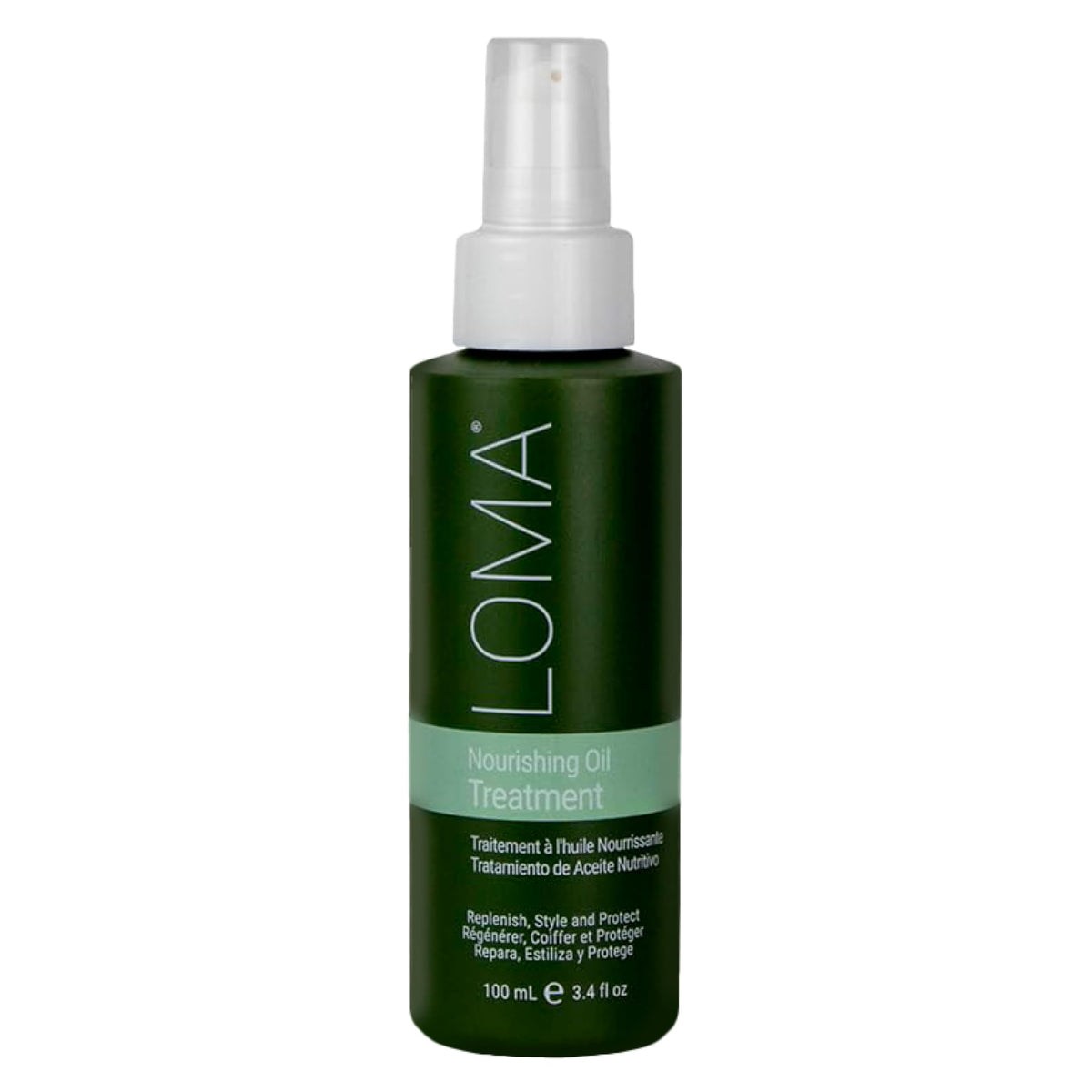 Loma bottle front view showing label and travel size benefit