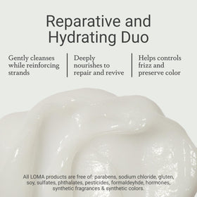 LOMA label ingredients closeup highlighting Aloemoist Complex and organic components