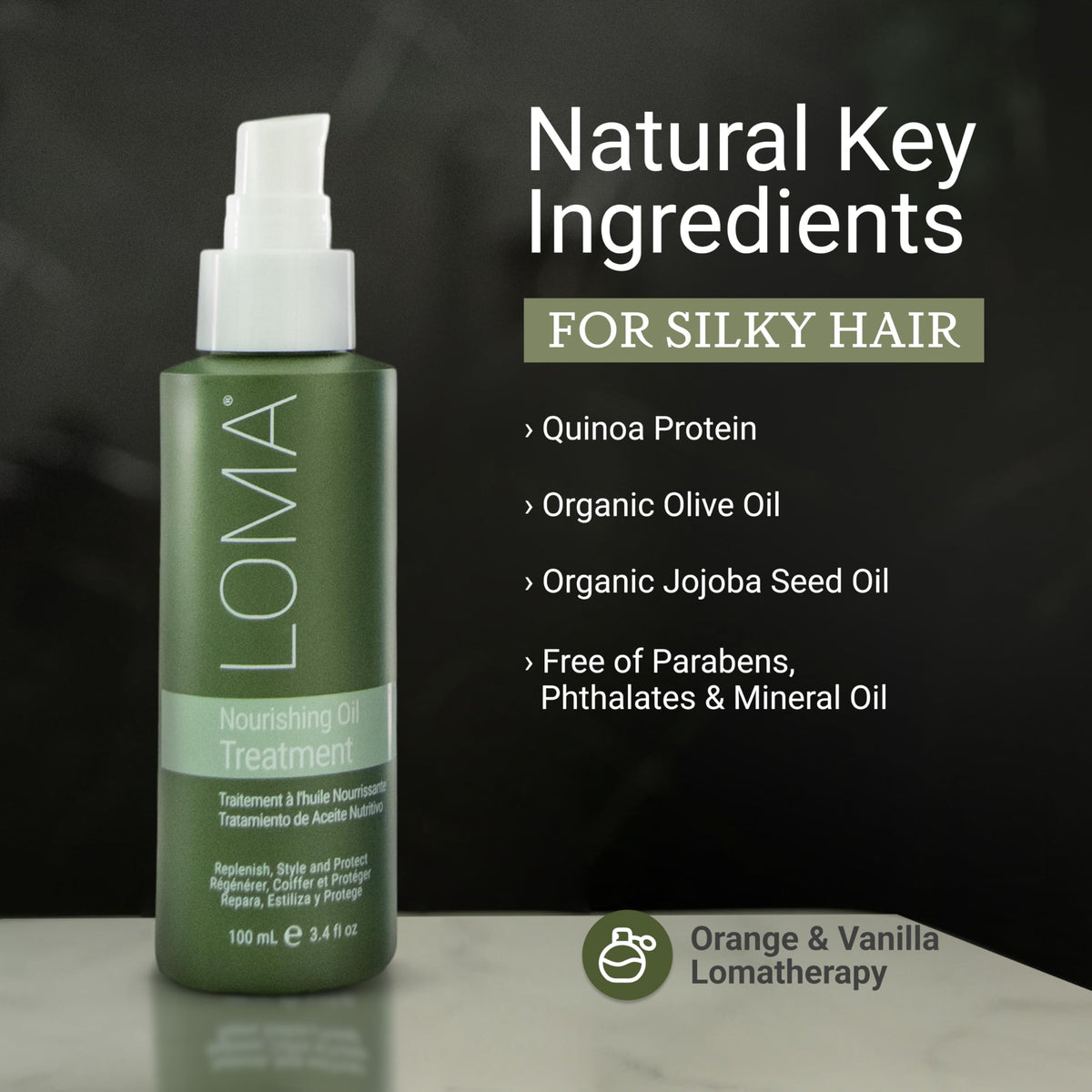 Loma oil texture in hand demonstrating lightweight absorption benefit