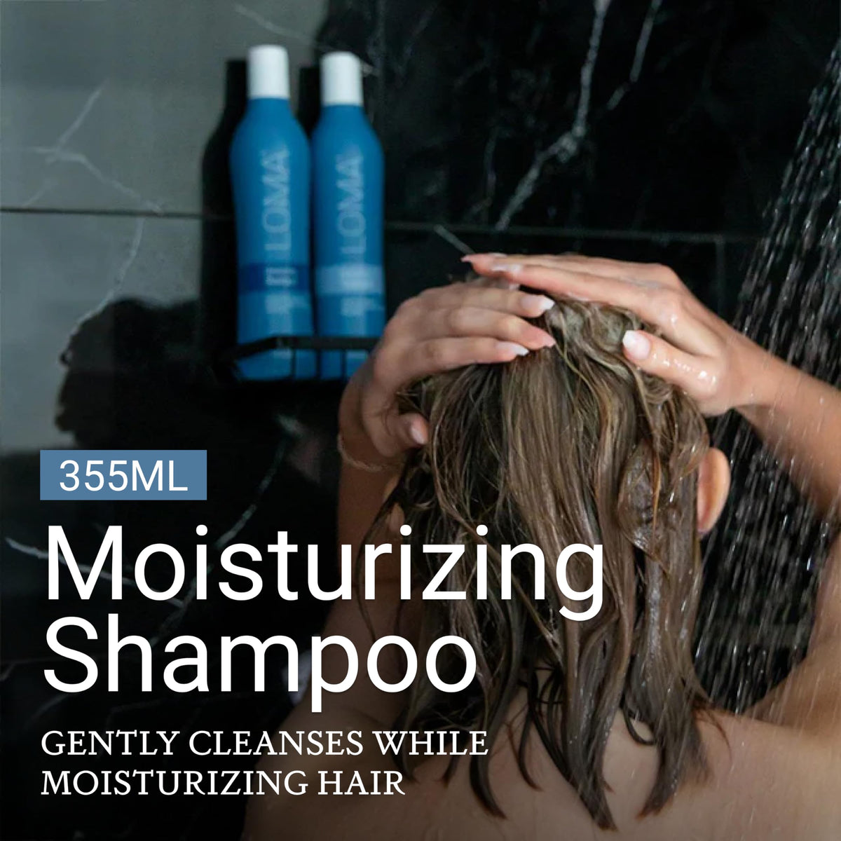 Loma close-up of shampoo texture on fingertip illustrating creamy hydration