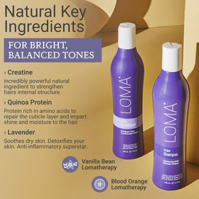 Loma violet conditioner cream detail showing rich slip and moisturizing benefit