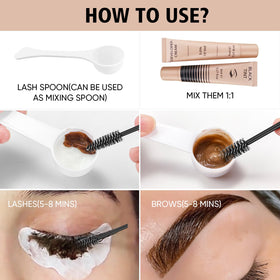 Lomansa before and after eyes showing fuller, darker lash benefit