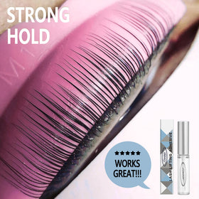 Lomansa glue drop on perming rod showing texture and controlled flow