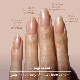 LONDONTOWN close-up nail finish showing glossy brightening effect