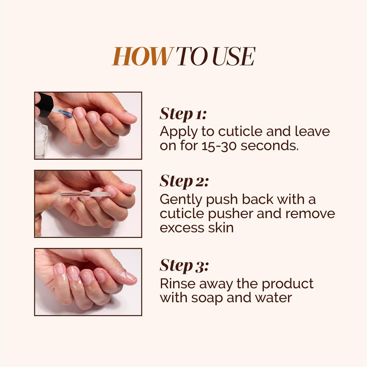 LONDONTOWN liquid applied to nail bed showing quick softening benefit