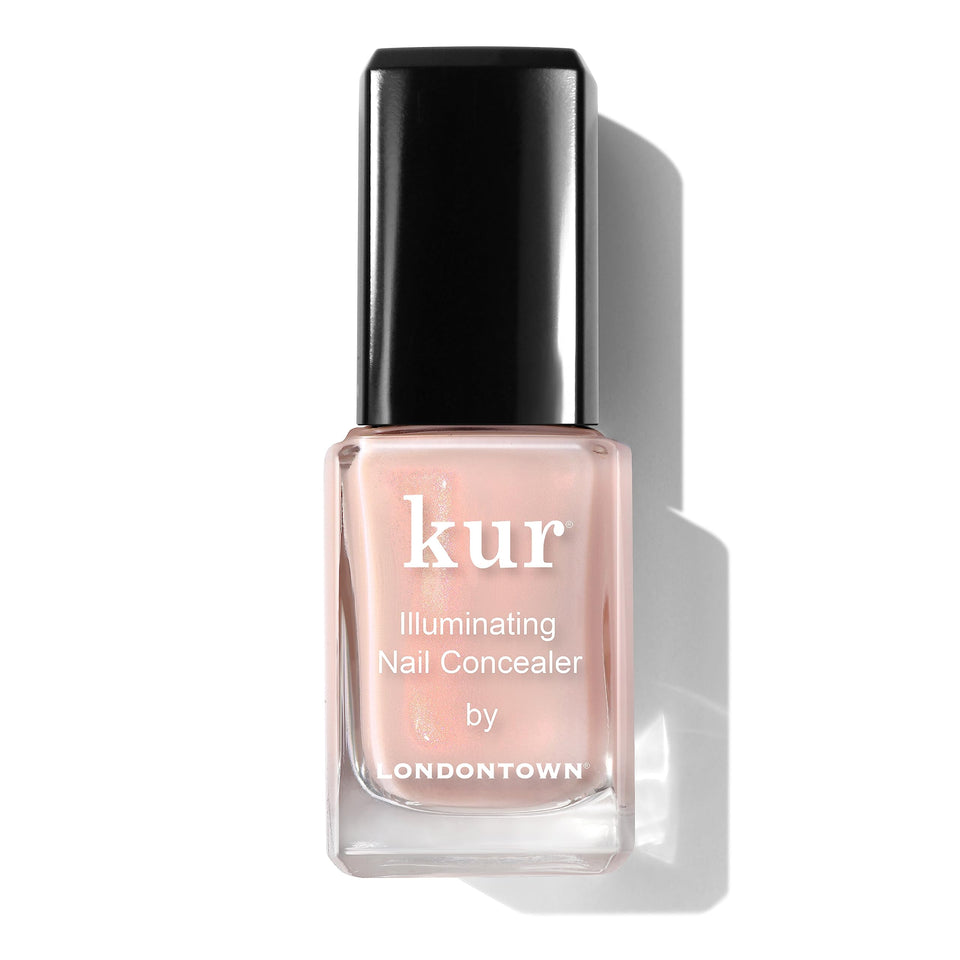 LONDONTOWN front bottle showing bubblegum pink polish and glow benefit