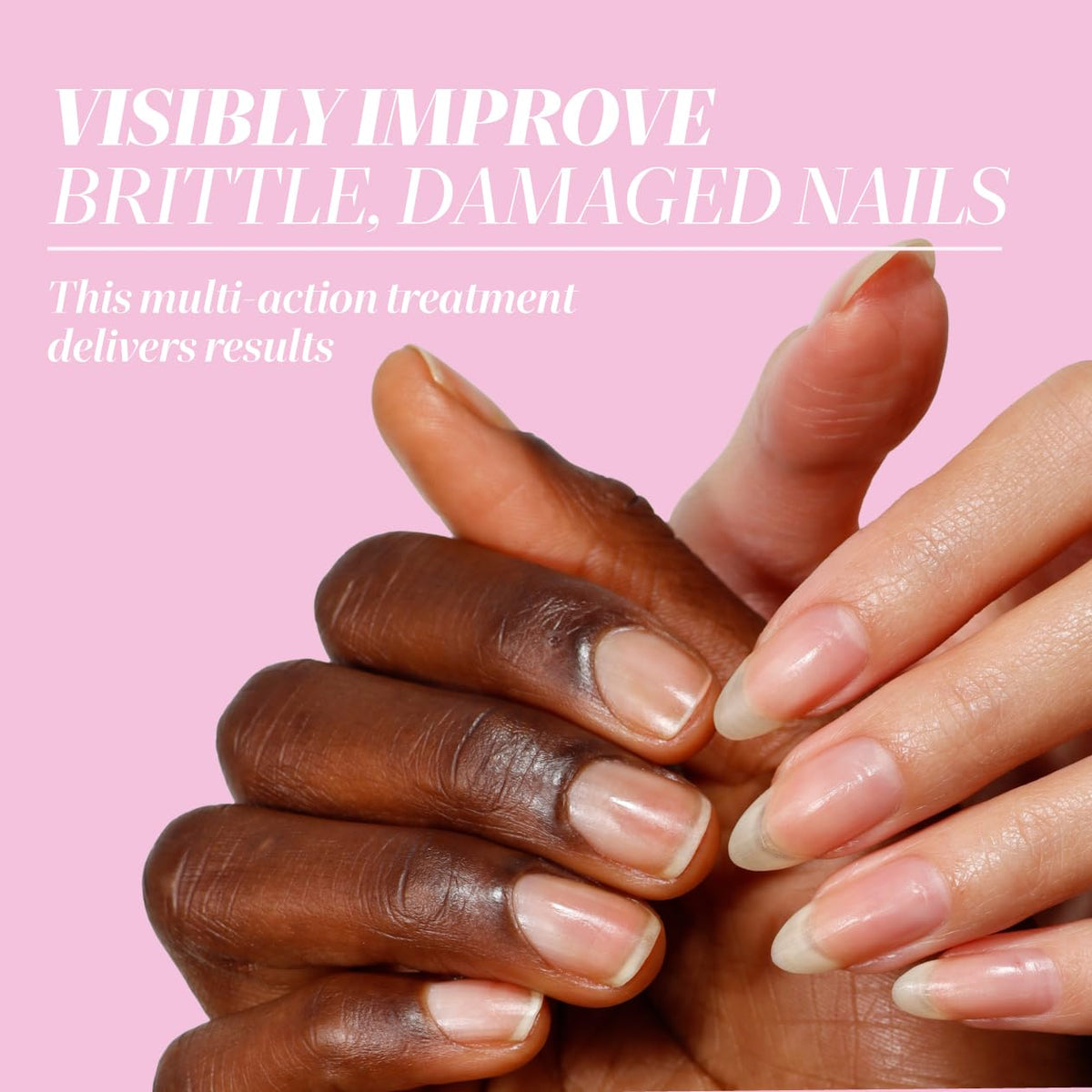 LONDONTOWN before and after nails showing reduced peeling and visibly stronger nails