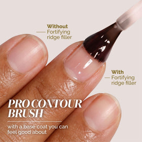 LONDONTOWN applied on nail swatch for instant ridge smoothing