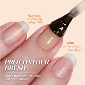LONDONTOWN before and after nails demonstrating ridge filling and smoothing
