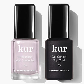 LONDONTOWN kur pink concealer bottle front showing soft pink finish benefit