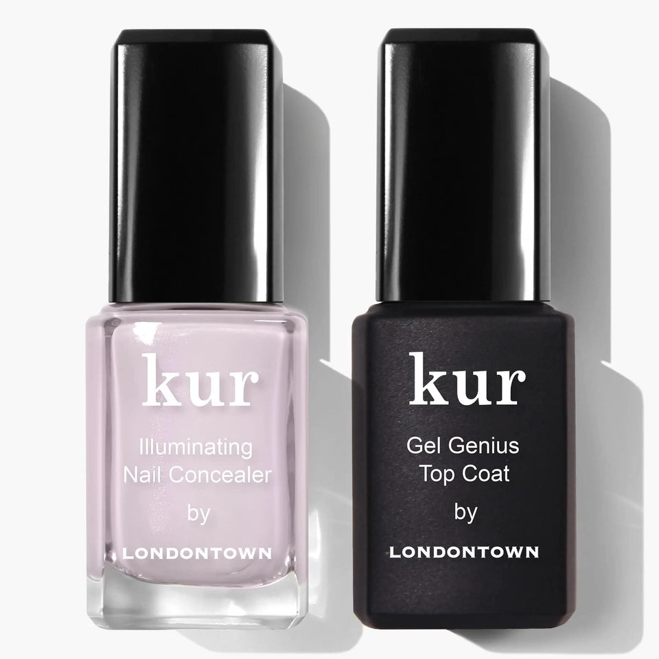 LONDONTOWN kur pink concealer bottle front showing soft pink finish benefit
