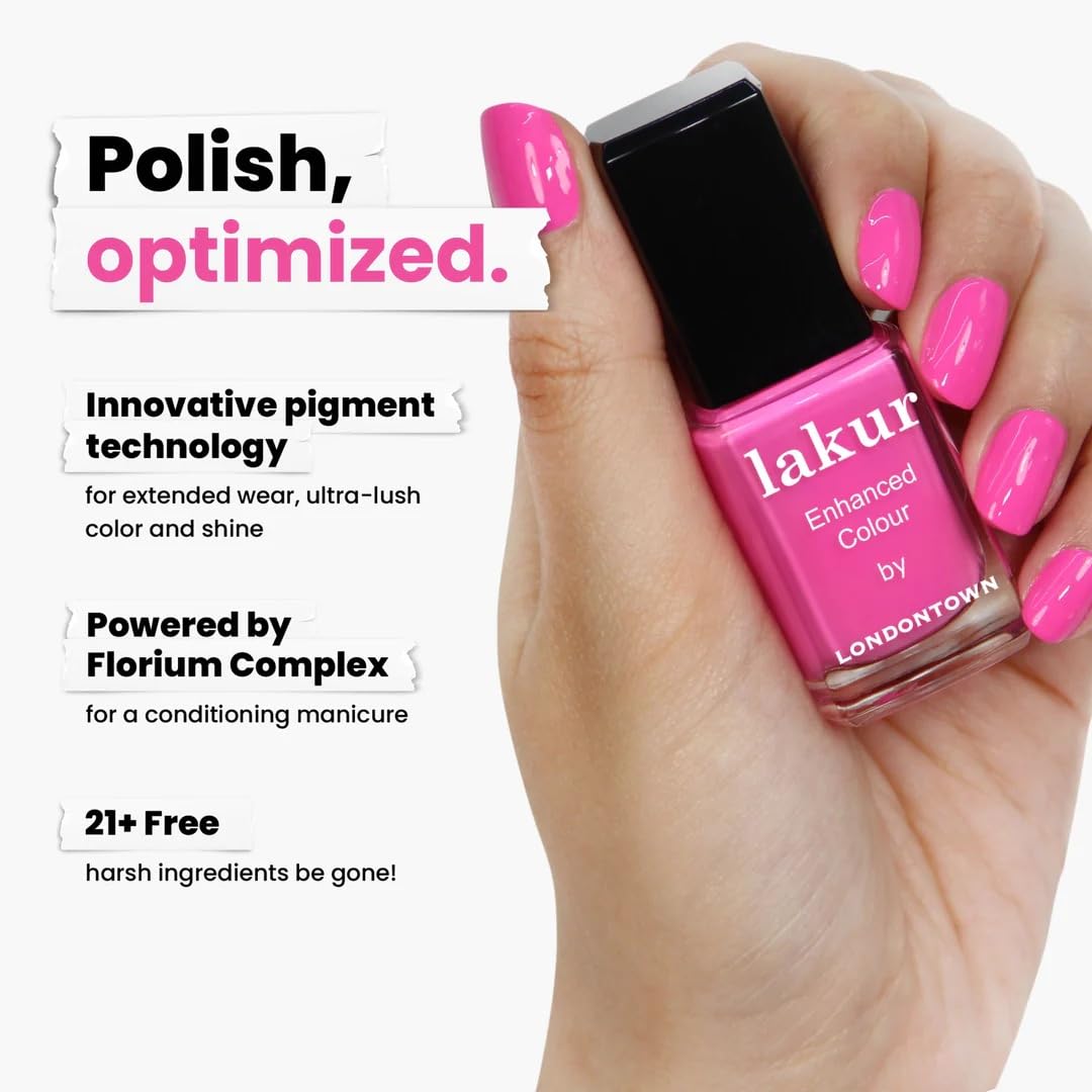 LONDONTOWN close-up of Berry Punch polish texture highlighting streak-free finish