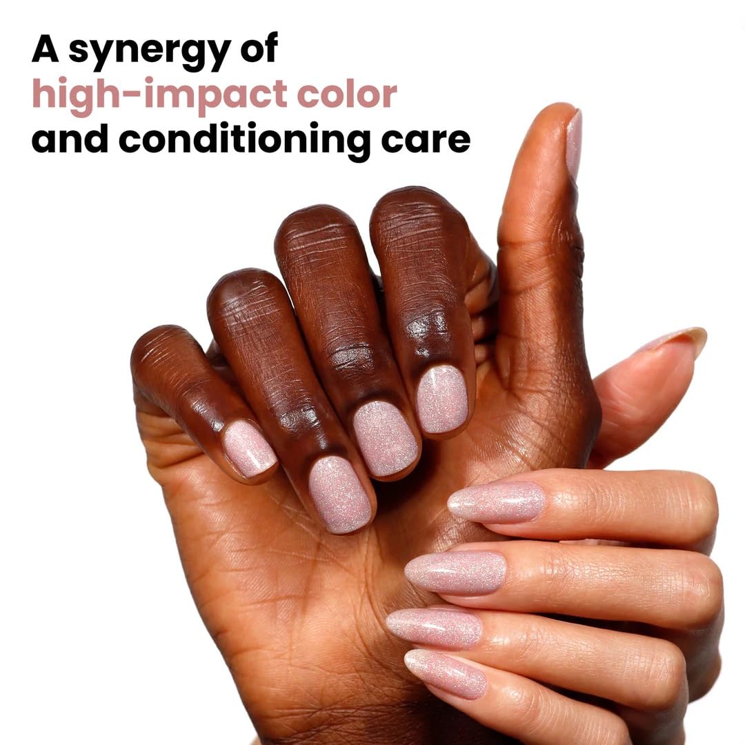 LONDONTOWN polished fingernails in Champagne in Bed showing salon shine