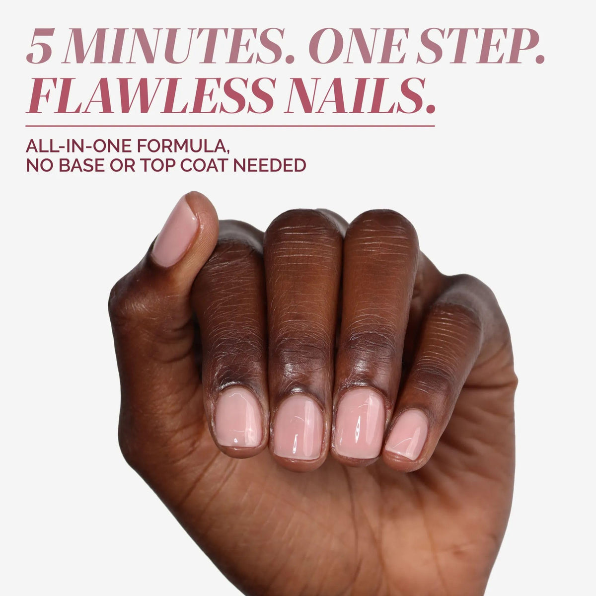 LONDONTOWN swatch on fingertips revealing sheer rosy finish benefit