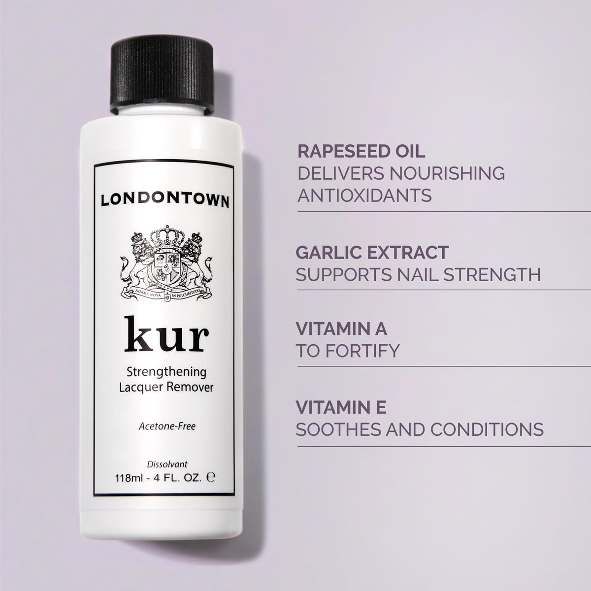 LONDONTOWN remover texture close-up highlighting conditioning botanical formula