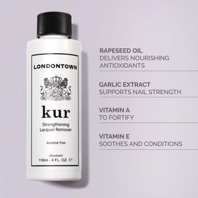LONDONTOWN remover texture close-up highlighting conditioning botanical formula