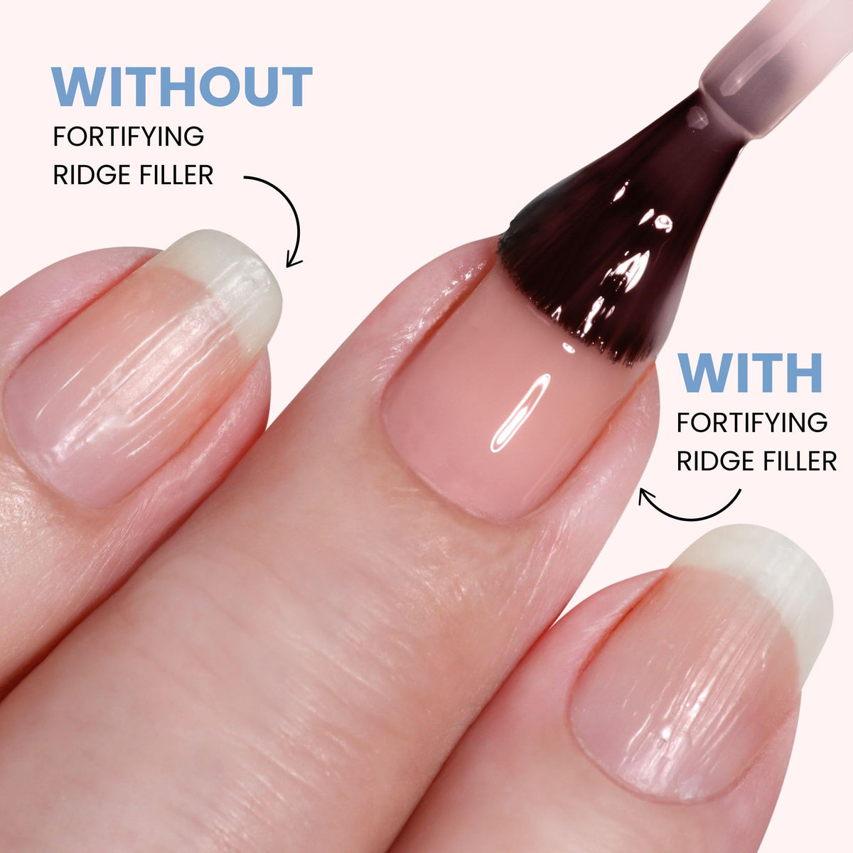 LONDONTOWN texture swatch on nail tip showing satin-tint smoothing effect