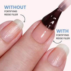 LONDONTOWN texture swatch on nail tip showing satin-tint smoothing effect