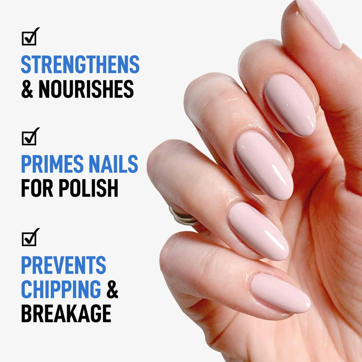 LONDONTOWN translucent texture swipe on nail displaying thin protective finish