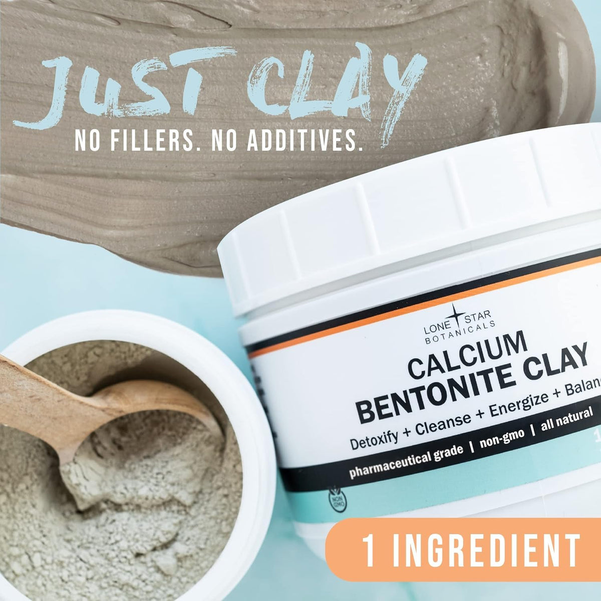 Lone Star Botanicals applied as a mud mask demonstrating deep pore cleansing