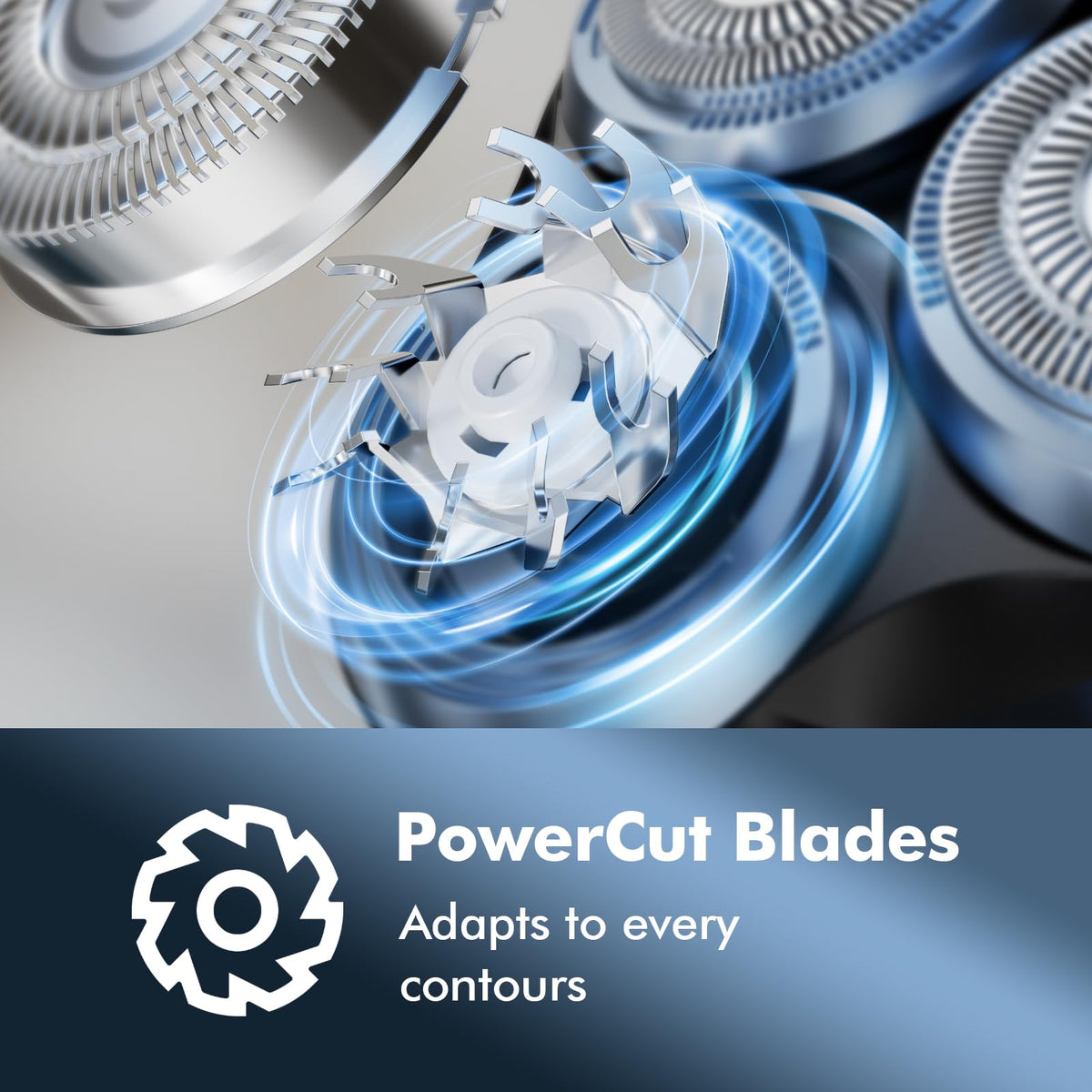 LONKEEN 5D floating head closeup highlighting contour-adaptive shave