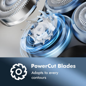 LONKEEN 5D floating head closeup highlighting contour-adaptive shave