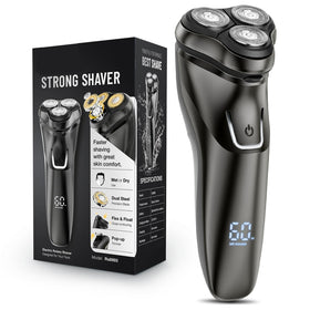 LONKEEN front view of cordless shaver showing ergonomic travel-ready design