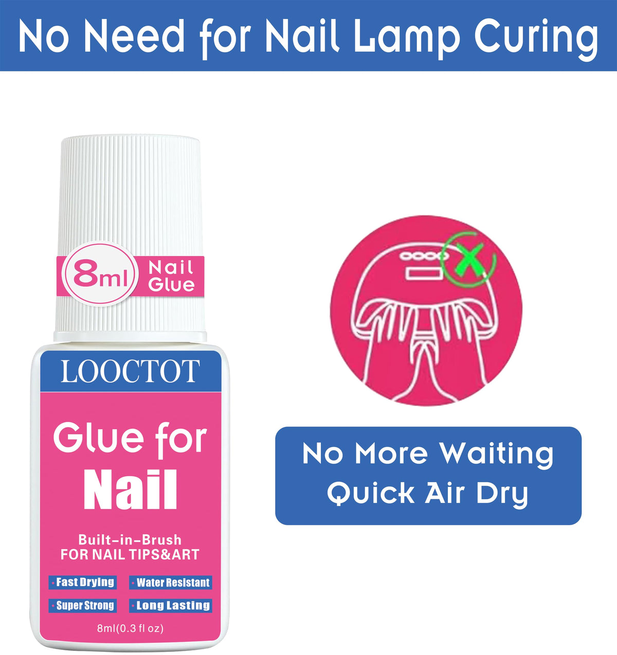 LOOCTOT bonded nail tips on hands showing long-lasting hold