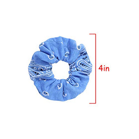 LOOKSEVEN scrunchie beside a ruler to show 4-inch diameter size
