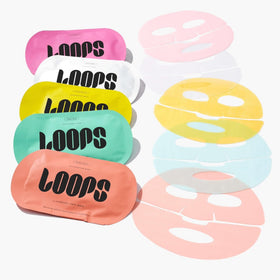 LOOPS hydrating mask serum droplet highlighting intense moisturization benefits