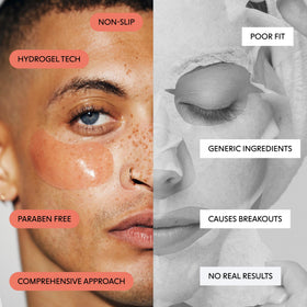 LOOPS mask with visible serum droplets emphasizing intense hydration