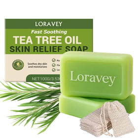 Loravey front packaging showing bar and benefits for cleaner skin