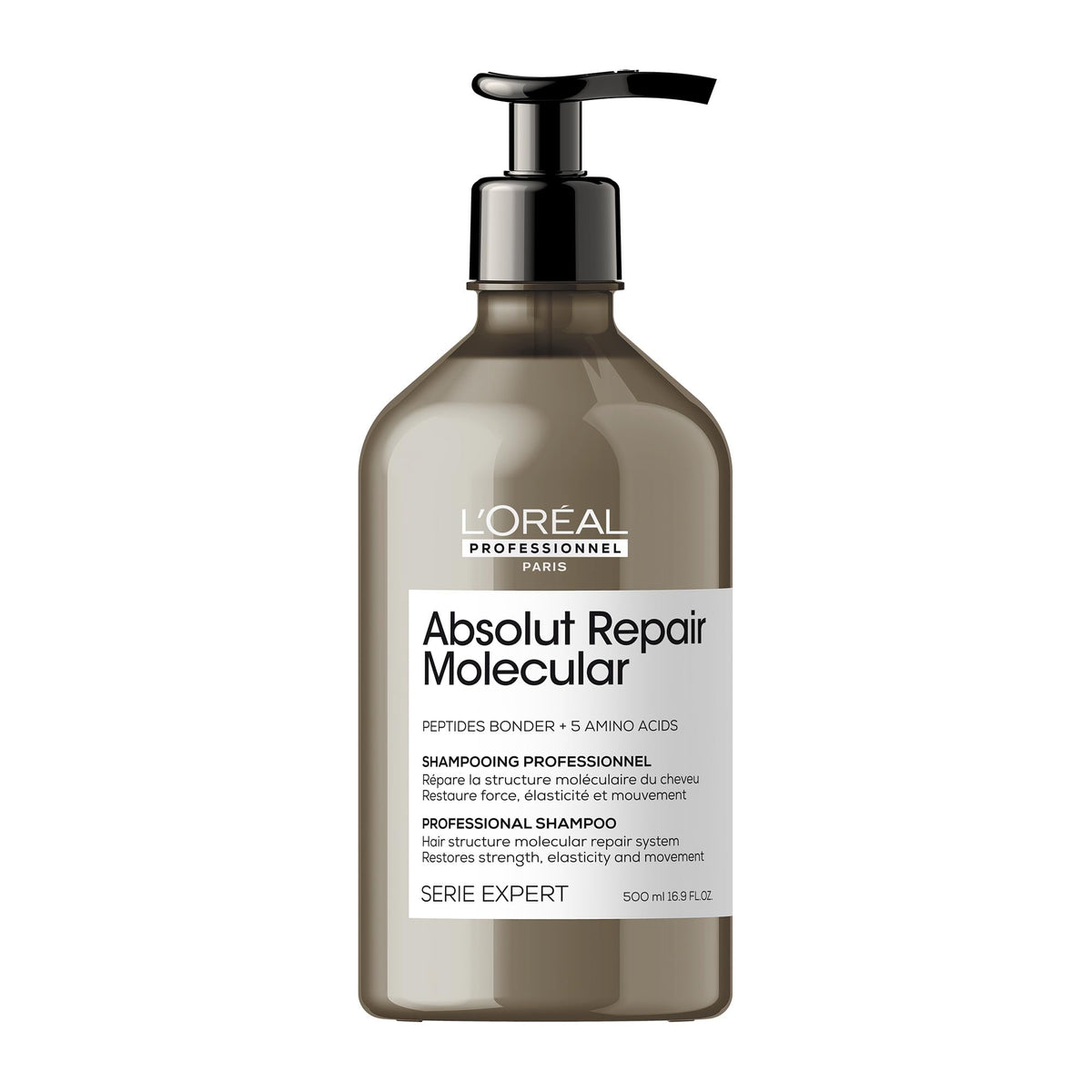 L'Oréal Professionnel front bottle shot highlighting repair benefits