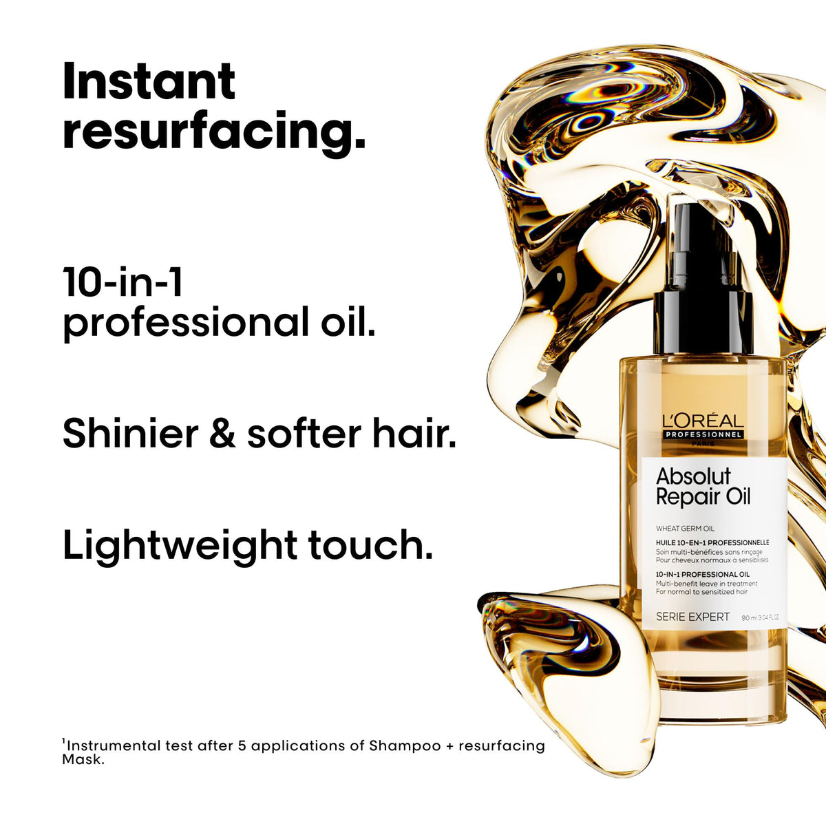 L'Oréal Professionnel Paris pump close-up illustrating easy controlled dispensing benefit